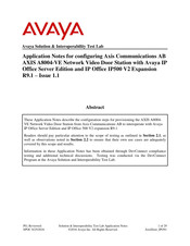 Avaya AXIS A8004-VE Application Notes