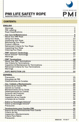 PMI LIFE SAFETY ROPE Manufacturer's Instructions