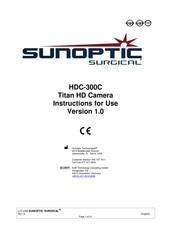 Sunoptic Surgical HDC-300C Instructions For Use Manual