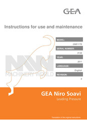 GEA ONE 7TS Instructions For Use And Maintenance Manual