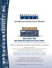 Broadcast Tools Audio Sentinel Web Installation And Operation Manual
