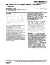 Johnson Controls FX-WRZRMT10K-0 Installation Manual