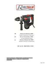 Ribimex RIBITECH PRKIT10PF/2 User And Maintenance Manual