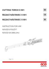 GCE X 501 Instructions For Use Manual