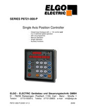 ELGO Electric SERIES P8721-000-P Manual