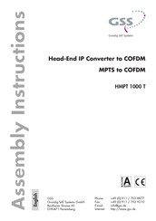 GSS HMPT 1000 T Assembly Instructions Manual