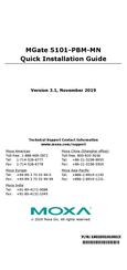 Moxa Technologies MGate 5101-PBM-MN Quick Installation Manual