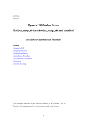 Kyocera KC02US Installation/Uninstallation Procedure