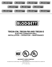 Blodgett TBG36-CM Installation Operation & Maintenance