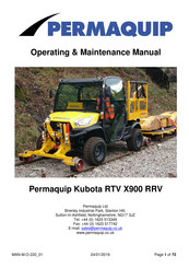 Permaquip Kubota RTV X900 RRV Operating & Maintenance Manual