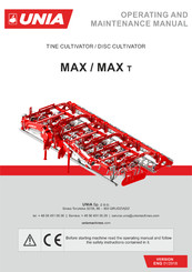 UNIA MAX 3.0 Operating And Maintenance Manual
