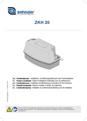 Zehnder Pumpen ZKH 20 Installation And Maintenance Instructions For Contractors