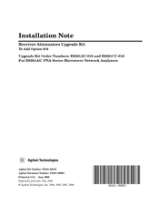 Agilent Technologies E8361AU-016 Installation Note