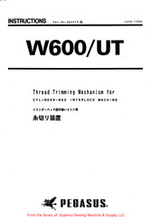 Pegasus W600/UT Instructions Manual