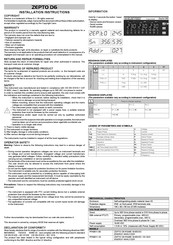 Electrex ZEPTO D6 Installation Instructions