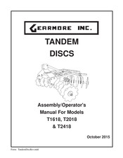 Gearmore T1618 Assembly & Operators Manual