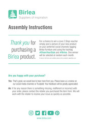 Birlea Phonenix Ottoman Assembly Instructions Manual