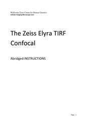 Zeiss ELYRA Abridged Instructions