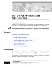 Cisco 6160 Installation And Replacement Notes