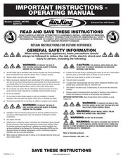 Air King AKF980 Operating Manual