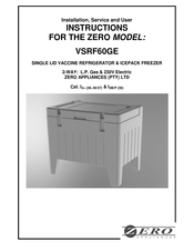 Zero Appliances VSRF60GE Installation, Service And User Instructions Manual