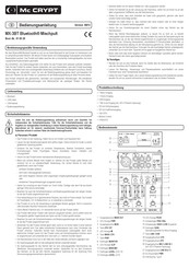 MC Crypt MX-3BT Operating Instructions Manual