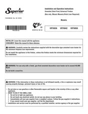 Superior Fireplaces VRT6050 Installation And Operation Instructions Manual