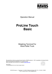 Ravas ProLine Touch Basic Operation Manual