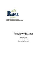 Radar Electronics PreView Buzzer FPV410B Operating Manual
