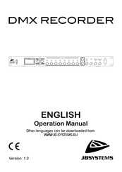 JB Systems DMX RECORDER Operation Manual