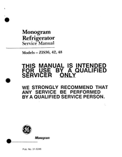 GE Monogram ZIS36 Manual