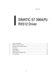 Siemens RK512 Driver Connection Manual