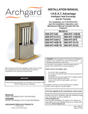 Archgard I.H.E.A.T. Advantage 999-IHT-12B2W Installation Manual