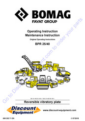 Fayat Bomag BPR 25/40 Operating Instructions Manual