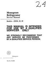 Monogram ZIS42 Service Manual