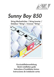 SMA Sunny Boy 850 Quick Installation Manual