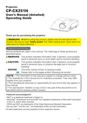 Hitachi Maxell CP-CX251N User Manual