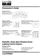 Lutron Electronics RadioRA Homeowner's Manual