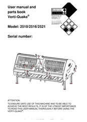 Redexim Verti-Quake 2516 User Manual And Parts Book