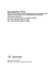 Agilent Technologies ESA E4411B Installation Note