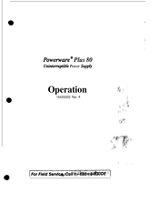 Powerware Plus 80 Operation