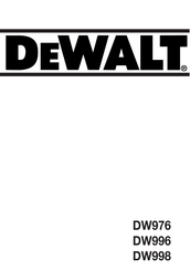 DeWalt DW996 Instruction Manual