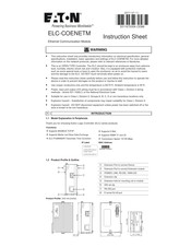 Eaton ELC-COENETM Instruction Sheet