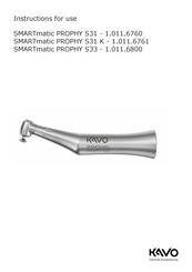 KaVo SMARTmatic PROPHY S33 Instructions For Use Manual