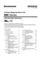Oriental motor RBK266T Operating Manual