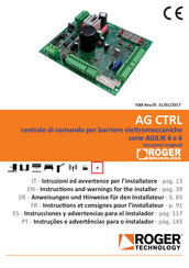 Roger AG CTRL Instruction And Warnings For The Installer