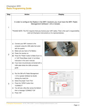 Champion instruments WR1 Programming Manual