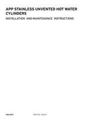APP ED150 Installation And Maintenance Instructions Manual