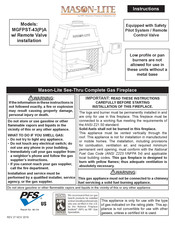 MFI Mason-Lite MGFPST-43PA Instructions Manual