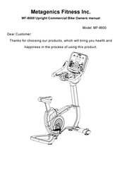 Metagenics Fitness MF-8600 Owner's Manual